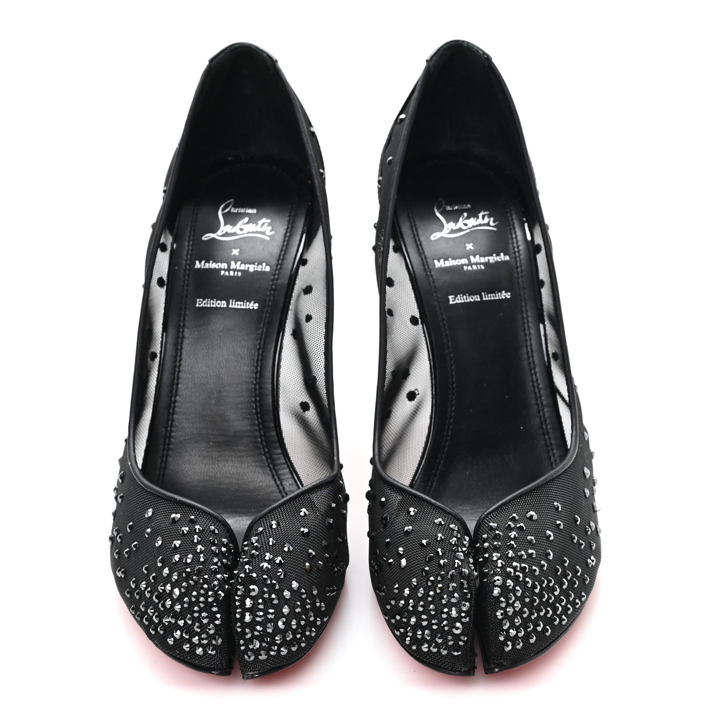 X MAISON MARGIELA Rete Patent Strass Bridiela Una 100 Pumps 39 Black