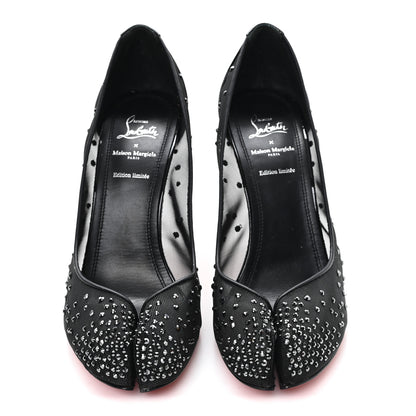 Christian Louboutin X MAISON MARGIELA Rete Patent Strass Bridiela Una 100 Pumps 39 Black 3 of 9