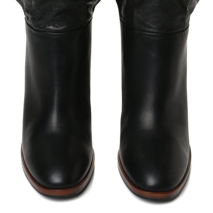 Gucci Deauville Calfskin Cinched Knee High Boots 39.5 Black 5 of 11