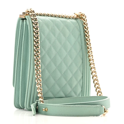 Chanel Calfskin Quilted North South Boy Flap Light Blue 3 of 13