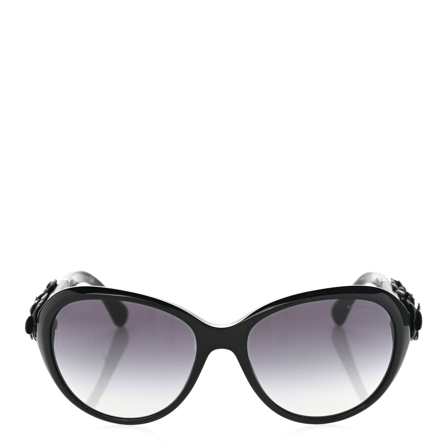 Acetate Lambskin Camellia CC Sunglasses 5316-Q Black