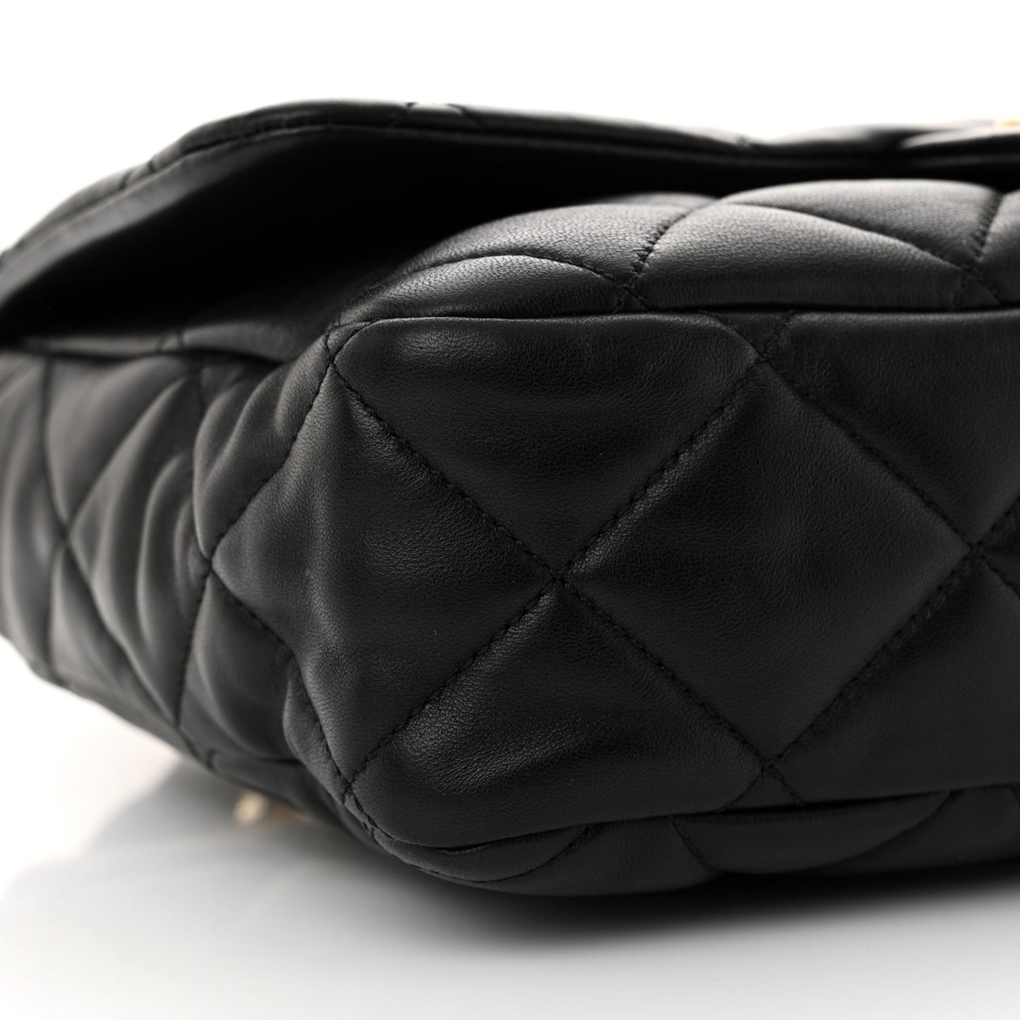 Lambskin Quilted Large CC Funky Town Flap Black