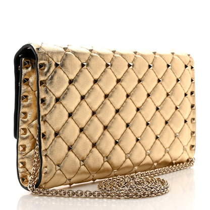 Valentino Garavani Metallic Nappa Rockstud Spike Wallet on Chain 2 of 10