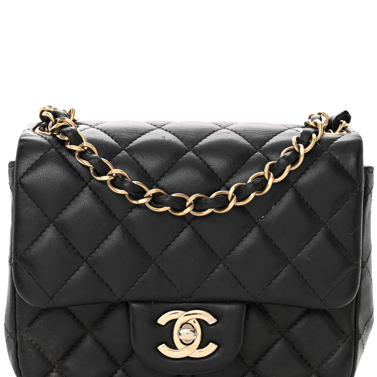Chanel Lambskin Quilted Mini Square Flap Black 8 of 20