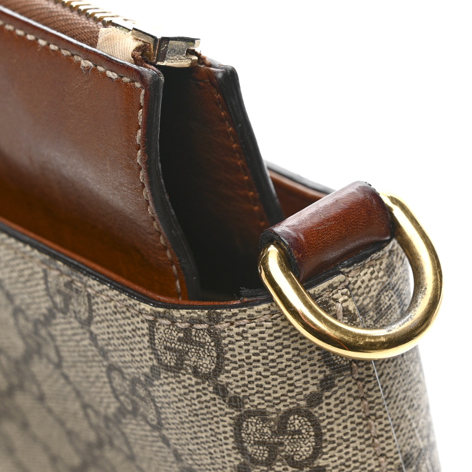 Gucci GG Supreme Monogram Small Zip Top Tote Beige Tuscany 11 of 15