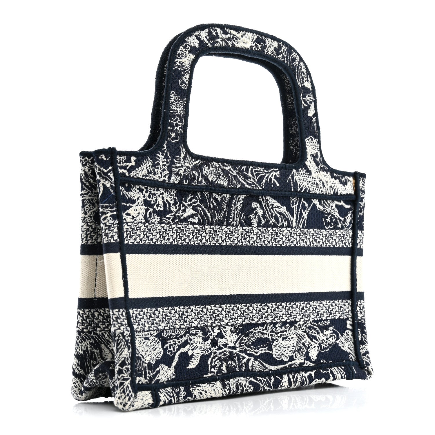 Christian Dior Canvas Embroidered Mini Toile De Jouy Book Tote Blue 3 of 10