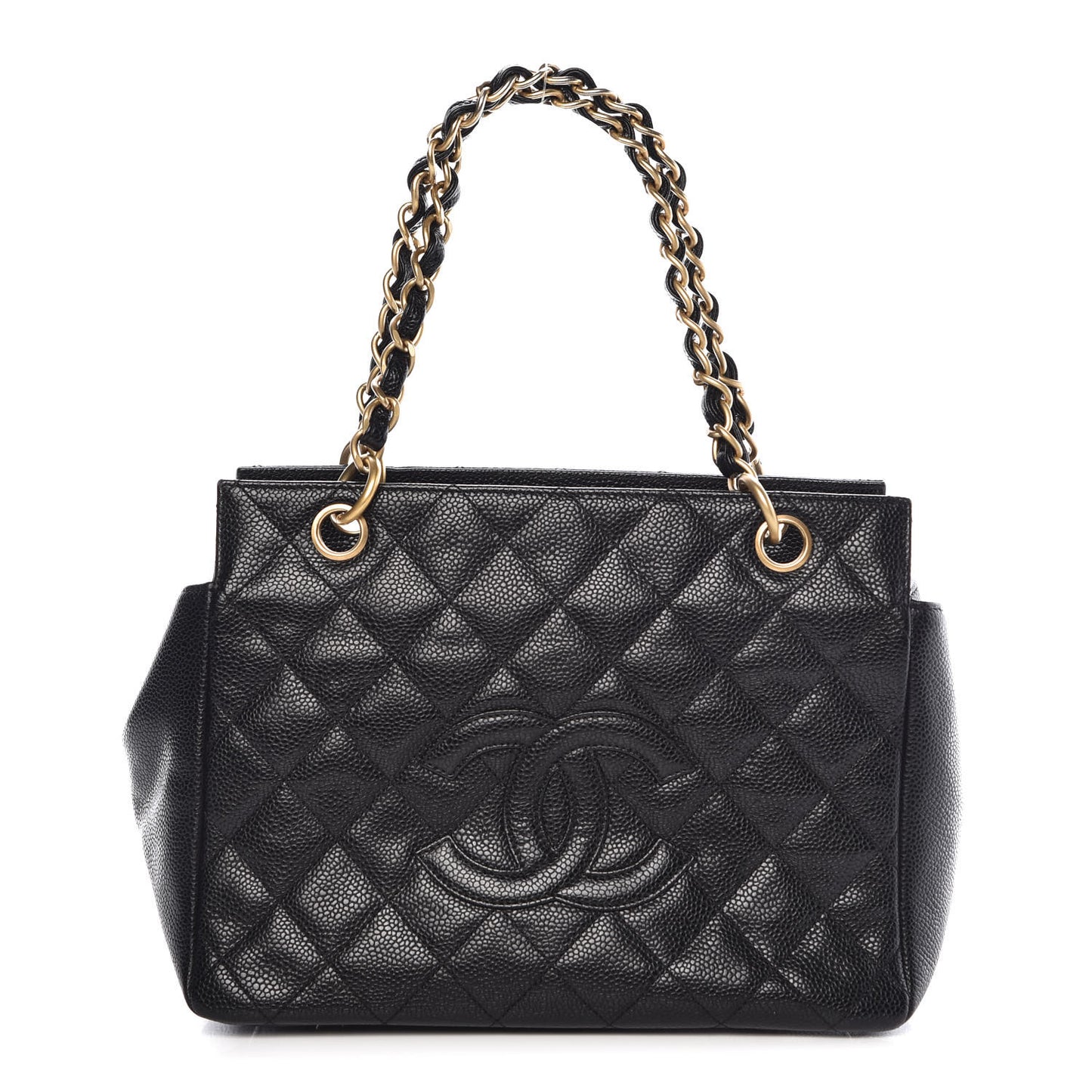 Caviar Quilted Petit Timeless Tote PTT Black