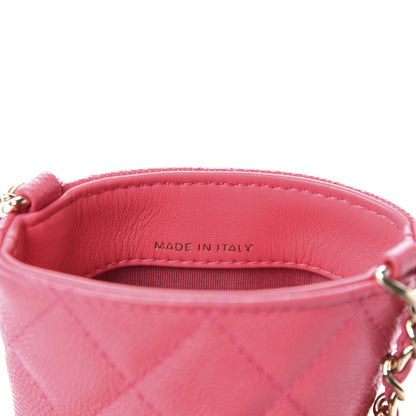 Chanel Caviar Quilted French New Wave Phone Holder With Chain Pink 7 of 9