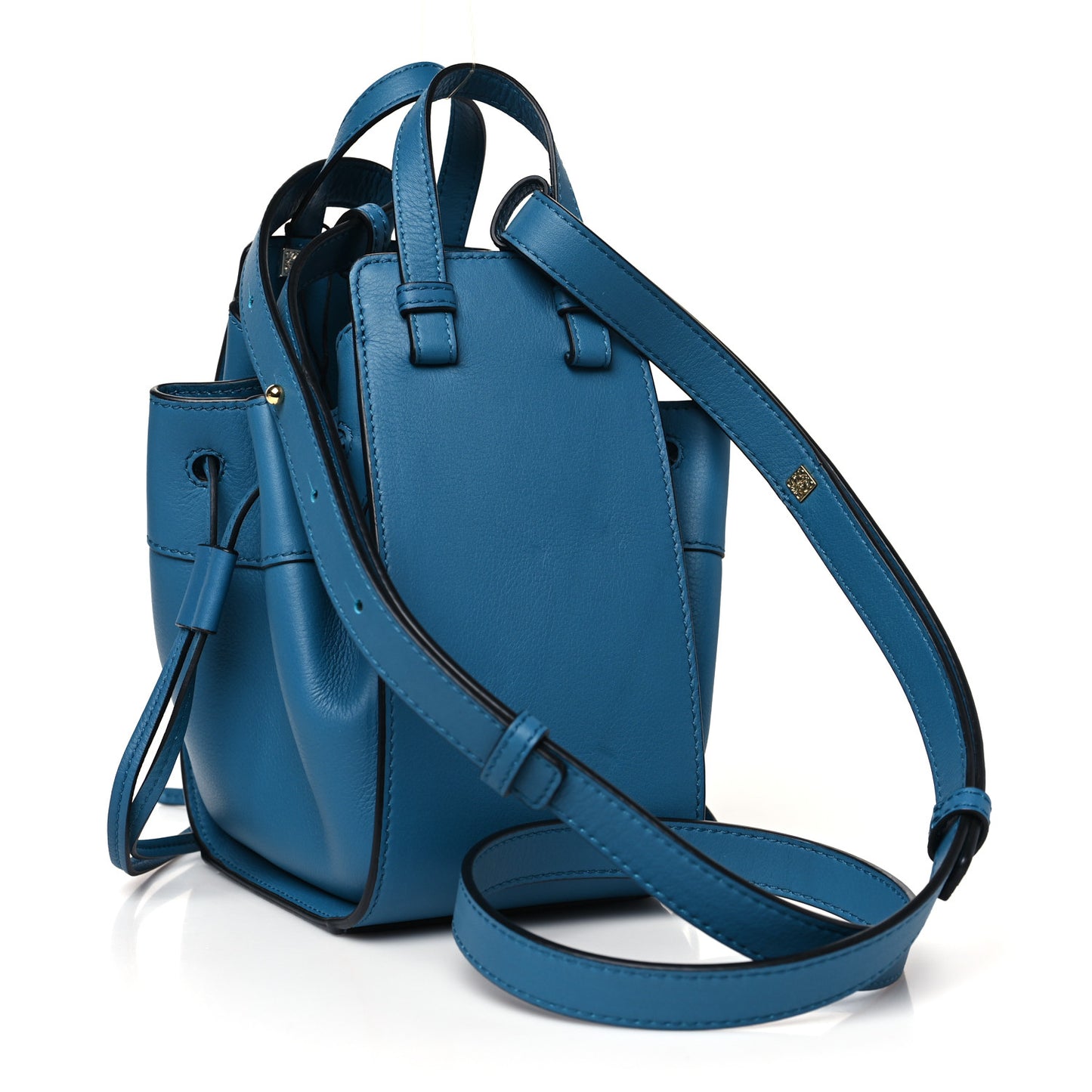 X SPIRITED AWAY Calfskin Bo Mouse Mini Hammock Shoulder Bag Lagoon Blue