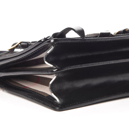 Burberry House Check Bridle Calfskin Top Handle Shoulder Bag Black 5 of 9