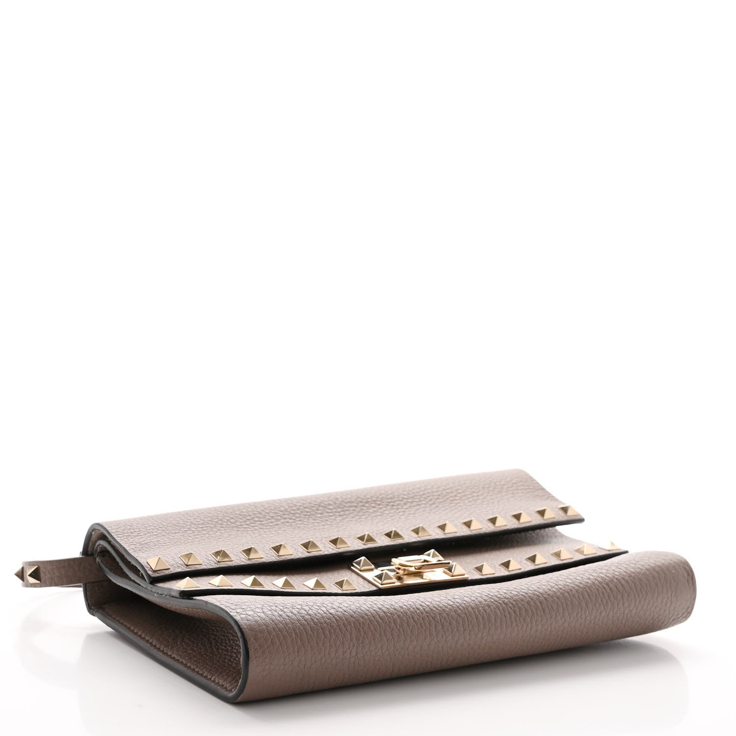 Valentino Garavani Grainy Calfskin Rockstud Double Flap Crossbody Bag Poudre 4 of 10