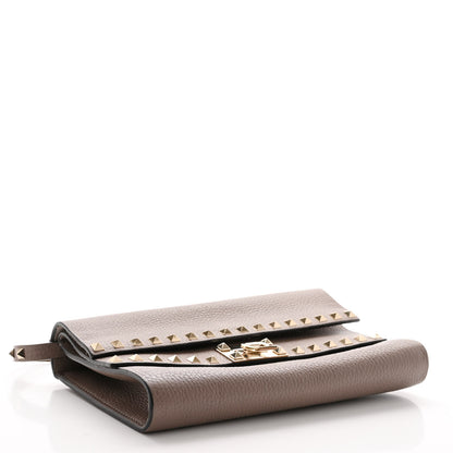 Valentino Garavani Grainy Calfskin Rockstud Double Flap Crossbody Bag Poudre 4 of 10