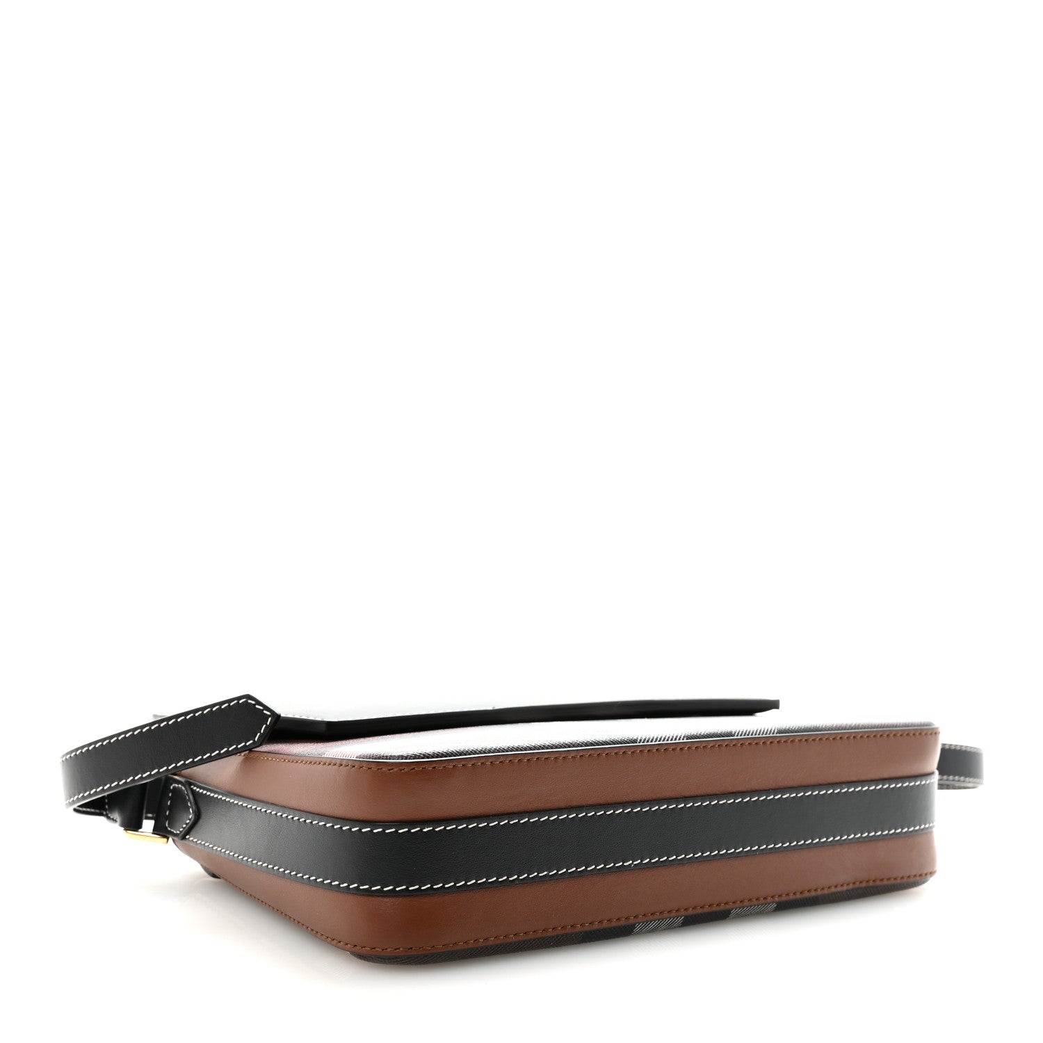 Burberry E-Canvas Check Calfskin Catherine Shoulder Bag Dark Birch Brown 4 of 9