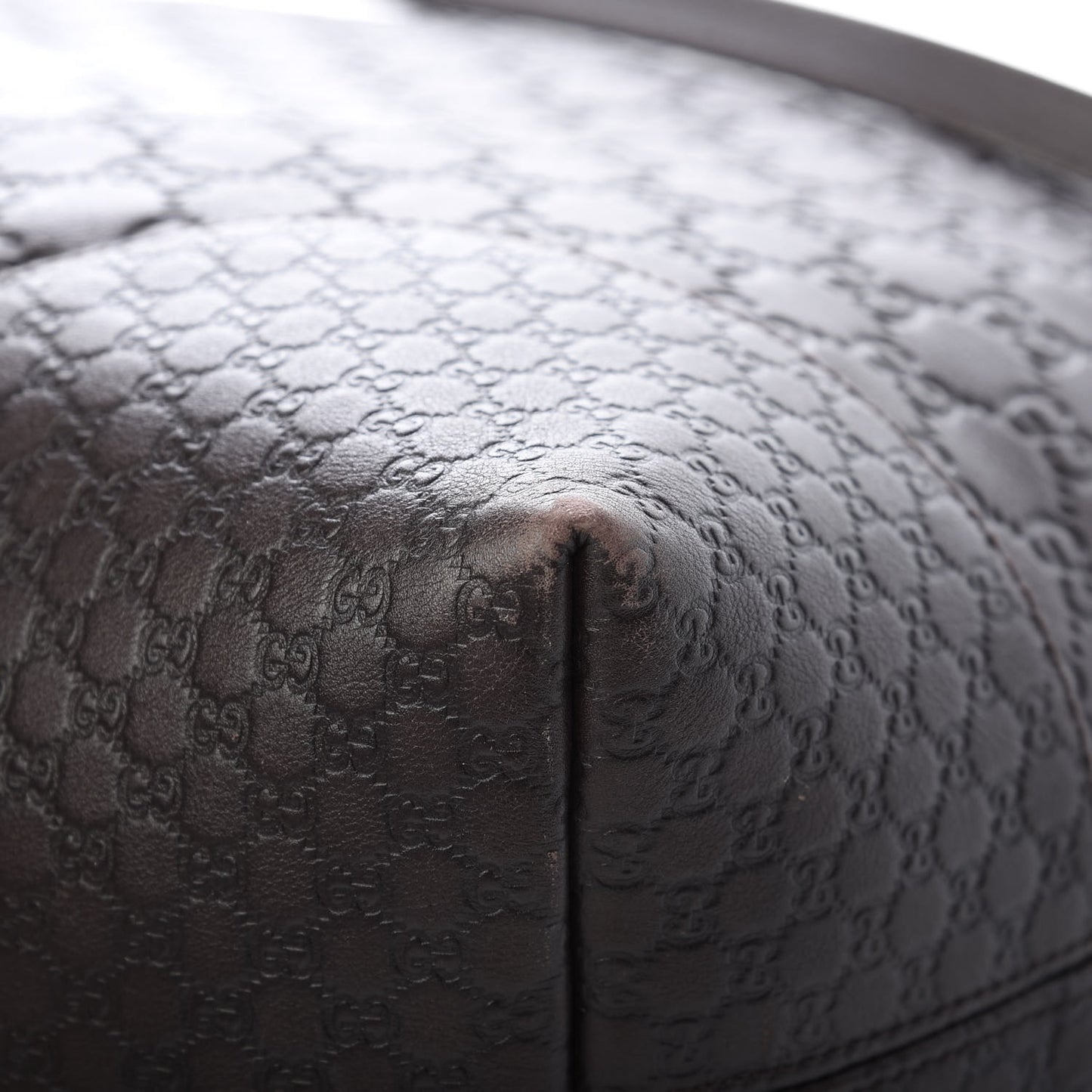 Guccissima Large Bree Foldover Tote Chocolate