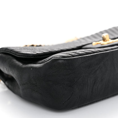 Chanel Calfskin Surpique Chevron Small Flap Black 9 of 10