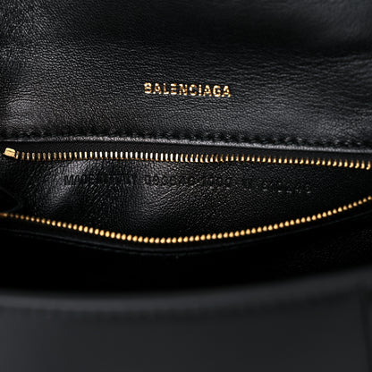 Balenciaga Shiny Box Calfskin Small Hourglass Top Handle Bag Black 7 of 15