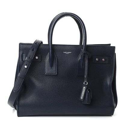 Saint Laurent Grained Calfskin Small Supple Sac De Jour Navy 1 of 14