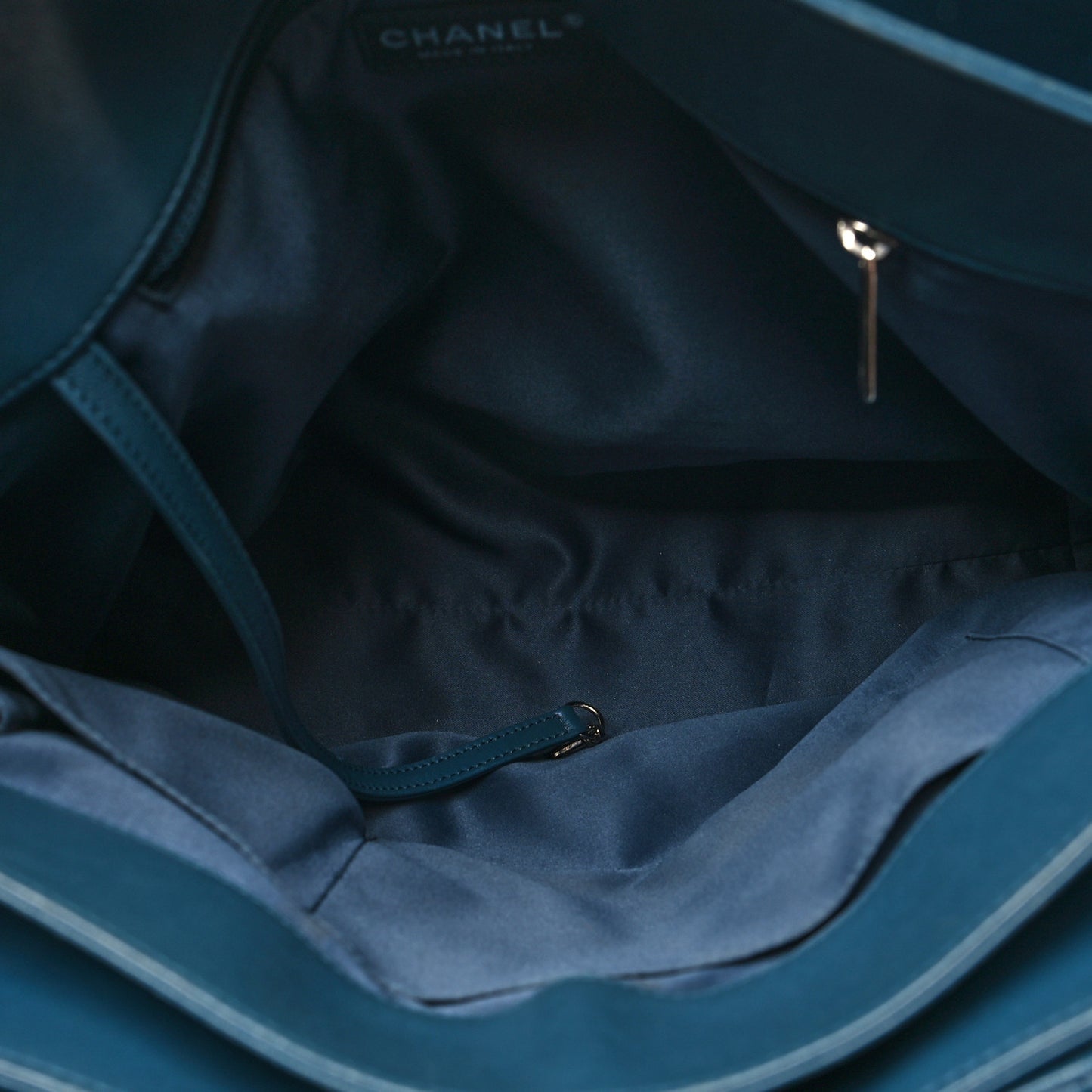 Lambskin Quilted Easy Carry Shopping Tote Blue