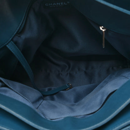 Chanel Lambskin Quilted Easy Carry Shopping Tote Blue 7 of 19