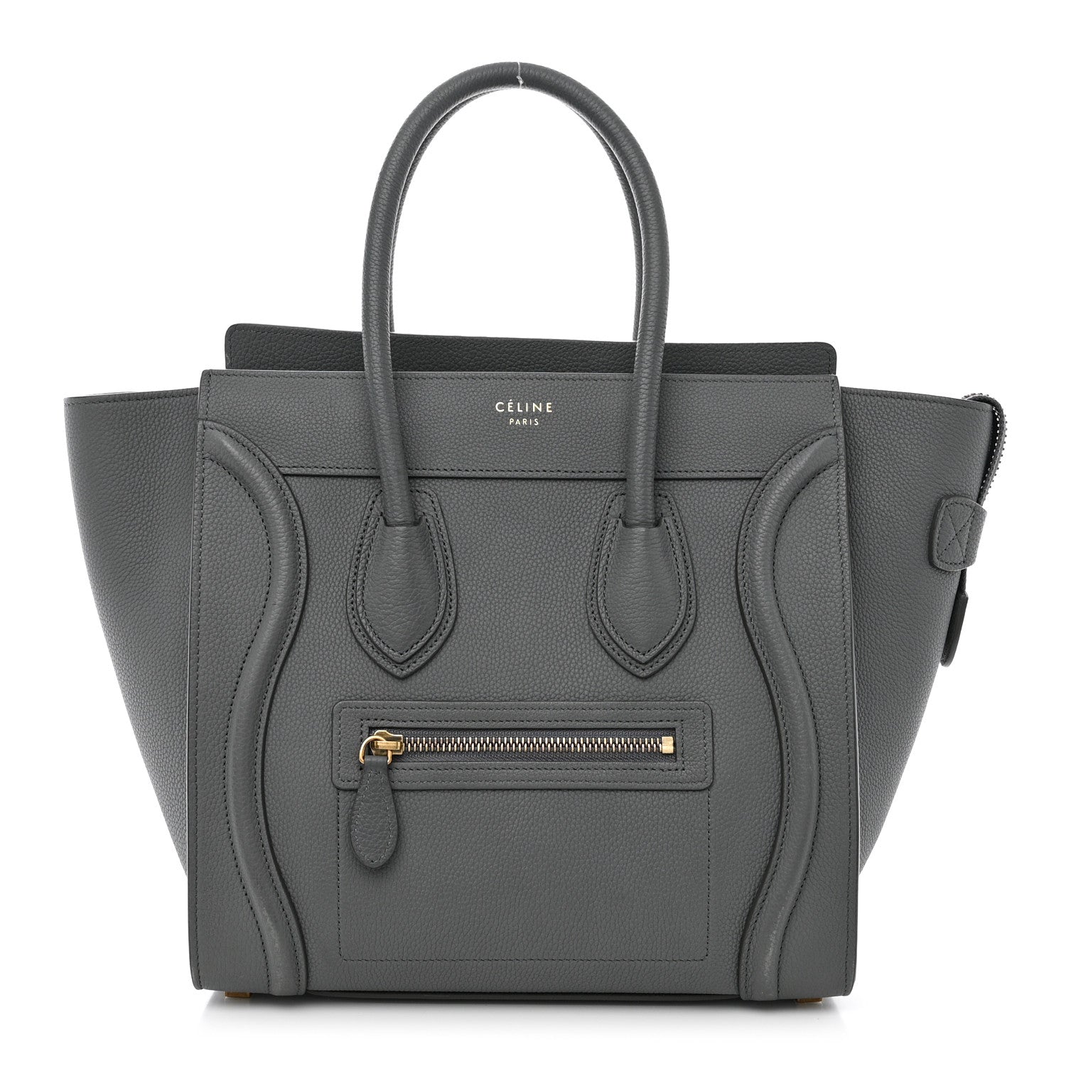 Celine Baby Drummed Calfskin Micro Luggage Kohl 1 of 15