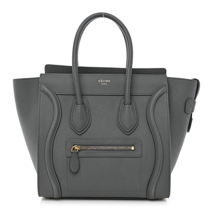 Celine Baby Drummed Calfskin Micro Luggage Kohl 1 of 15