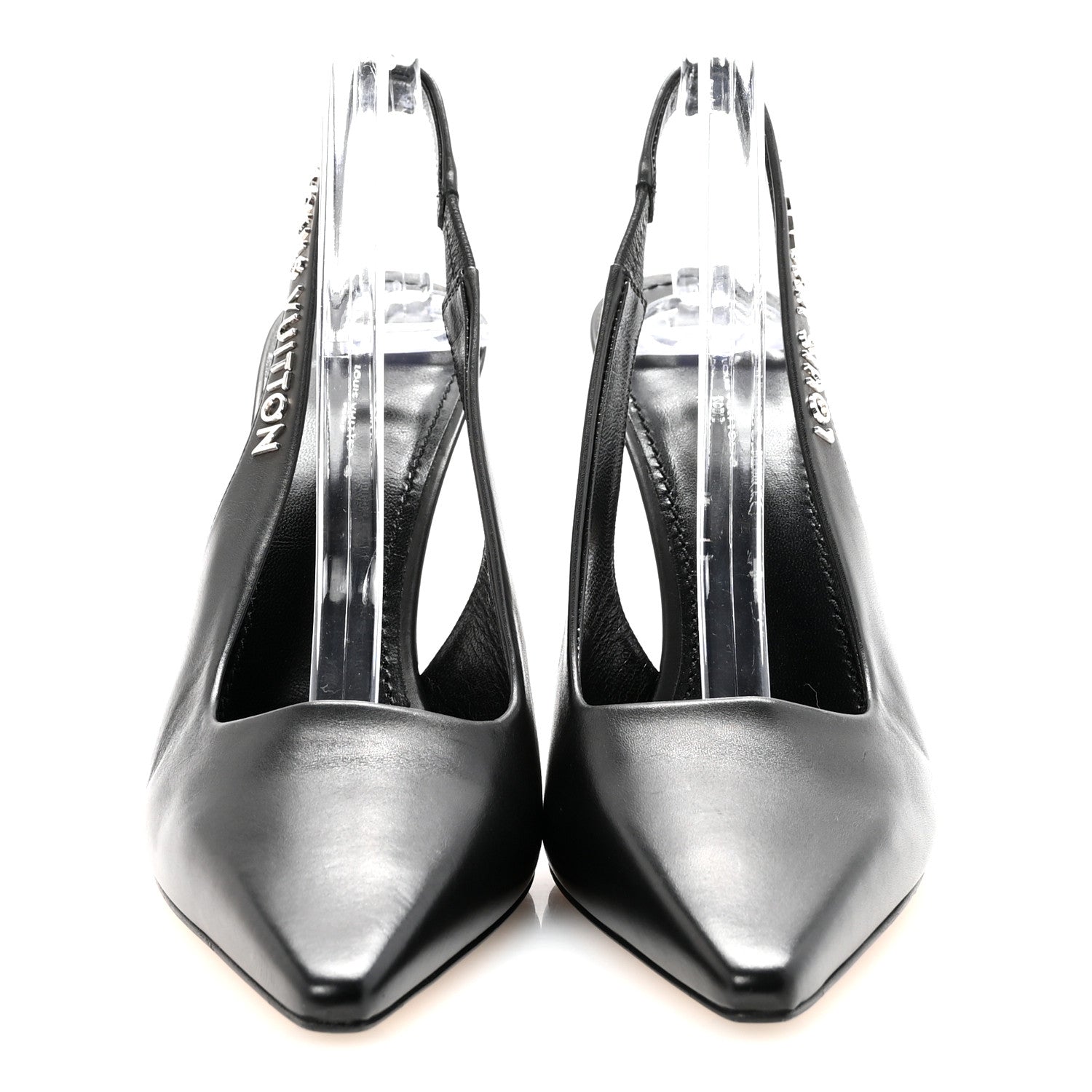 Louis Vuitton Calfskin Slingback Pumps 37.5 Black 3 of 9