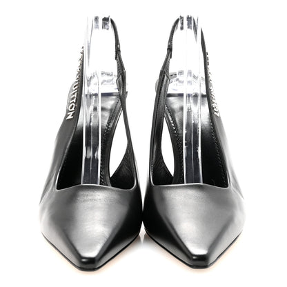 Louis Vuitton Calfskin Slingback Pumps 37.5 Black 3 of 9