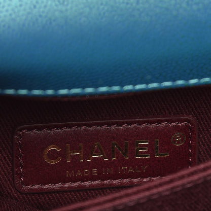 Chanel Metallic Caviar Quilted Mini Coco Handle Flap Blue 8 of 11