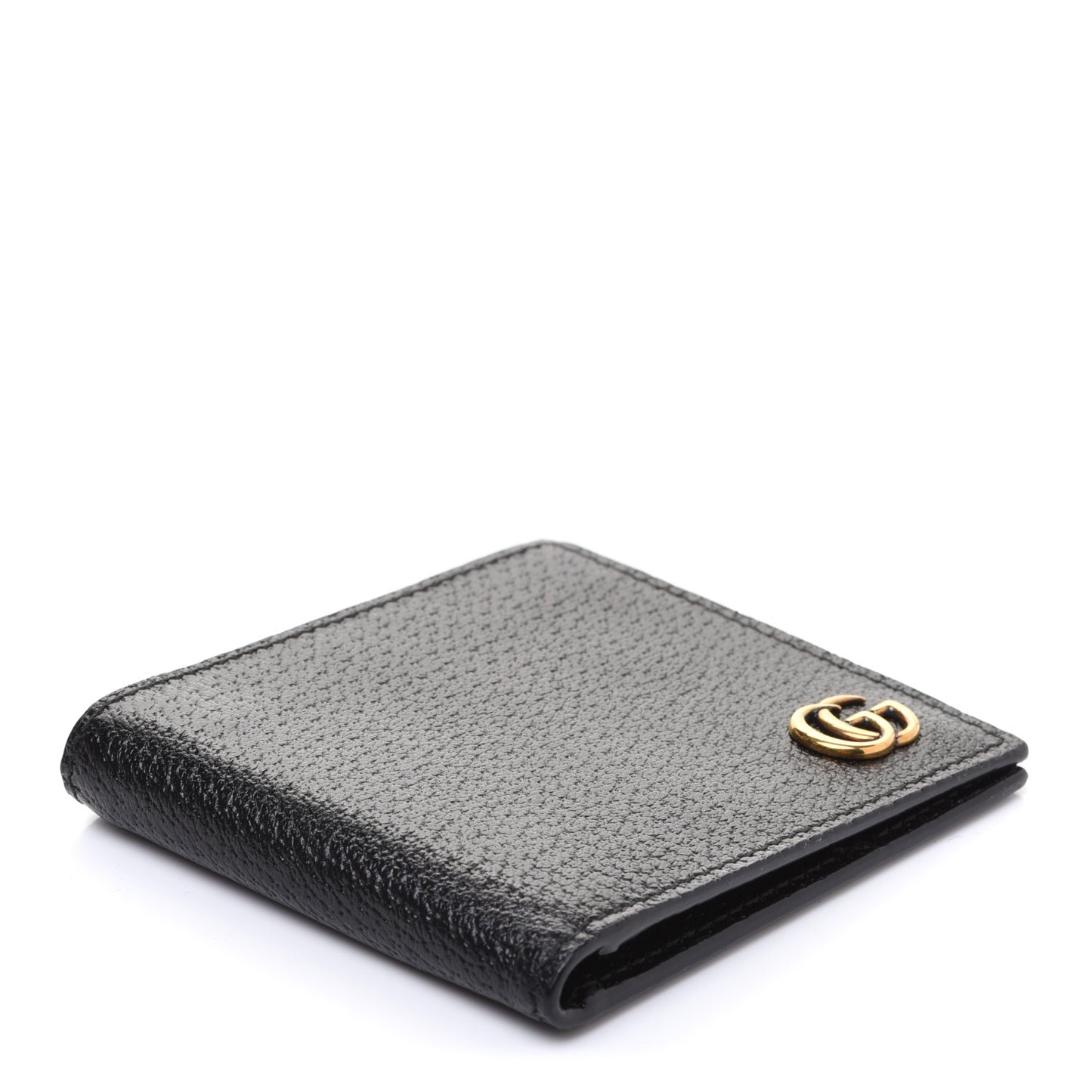 Calfskin Boar Effect GG Marmont Bi-Fold Wallet Black