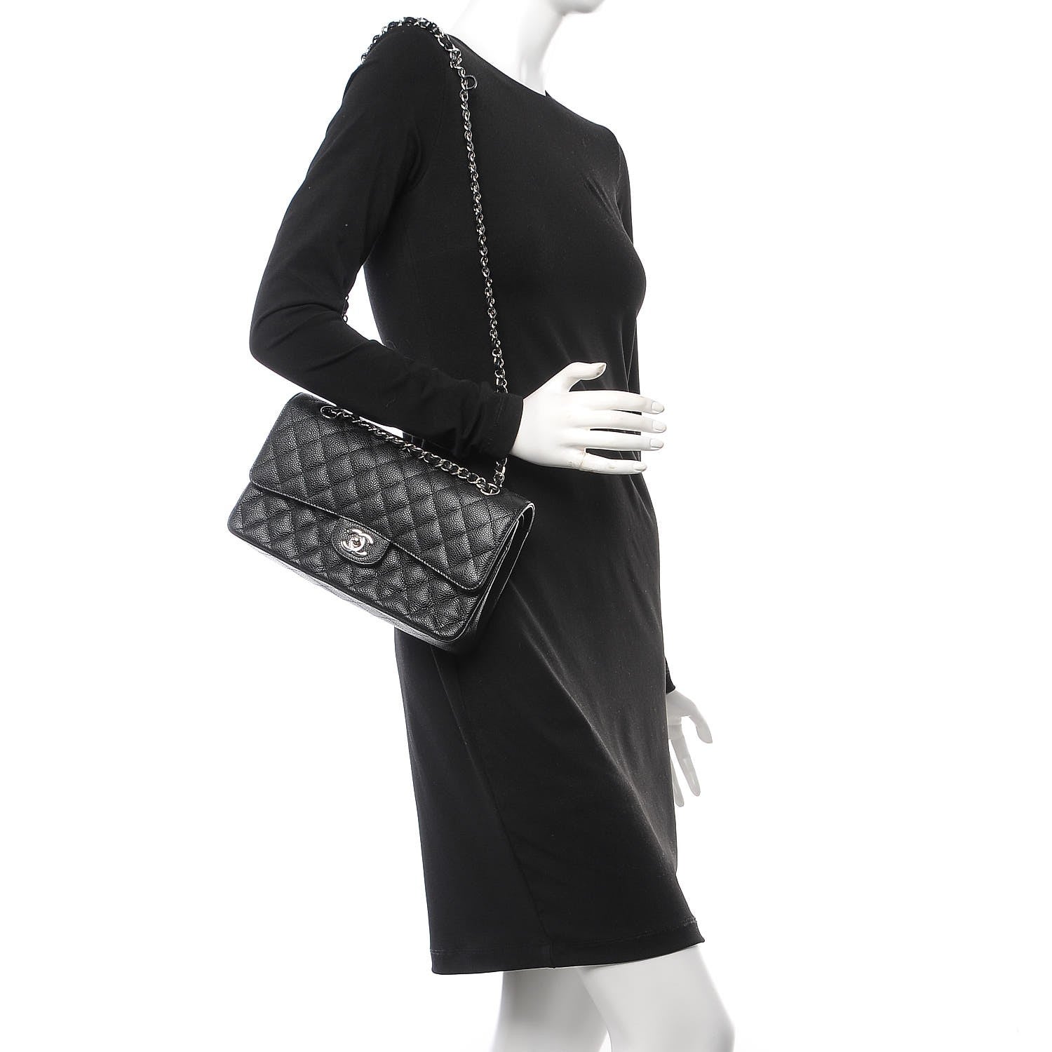 Chanel Caviar Quilted Medium Double Flap Black 4 of 19
