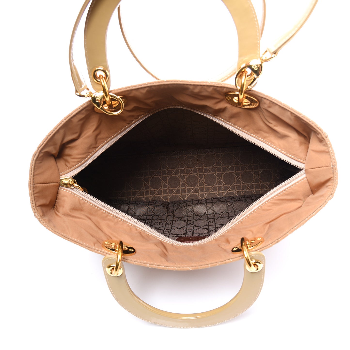 Nylon Cannage Large Lady Dior Beige