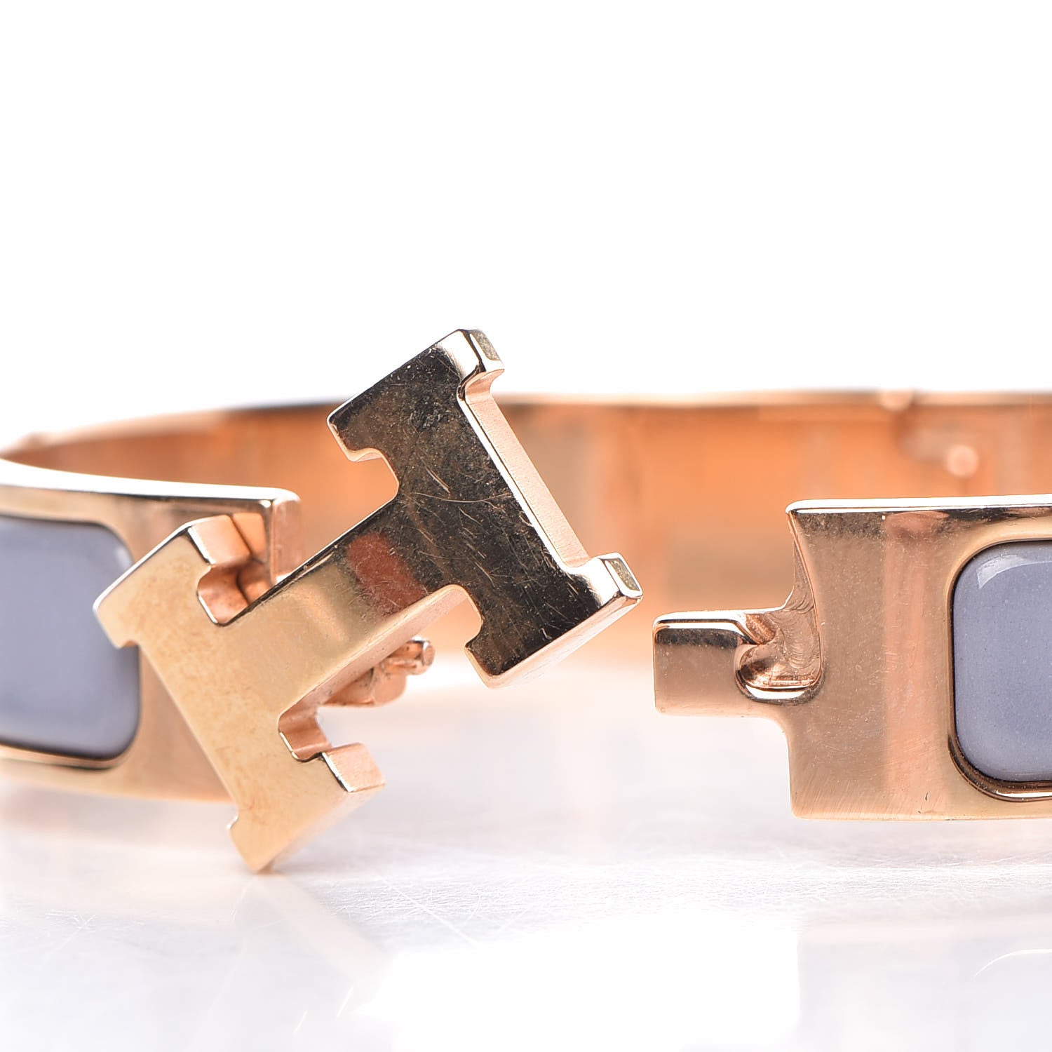 Hermes Enamel Narrow Clic Clac H Bracelet PM Gris Orage 5 of 5