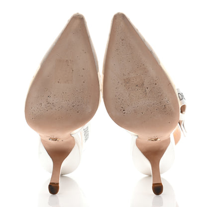 Christian Dior Mesh Plumetis Grosgrain Studded J'Adior Slingback 100mm Pumps 41 White 5 of 8