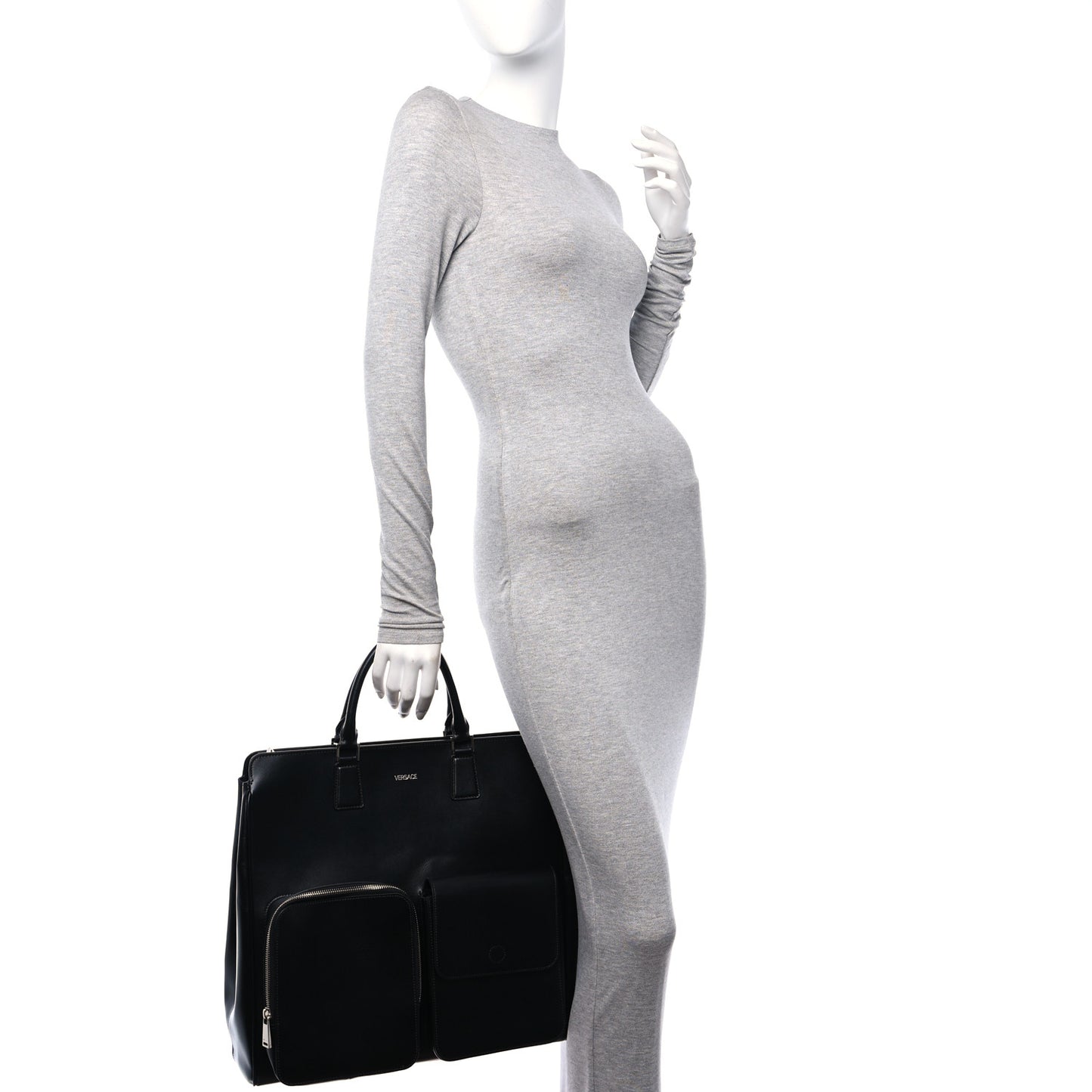 Calfskin Cargo Tote Black