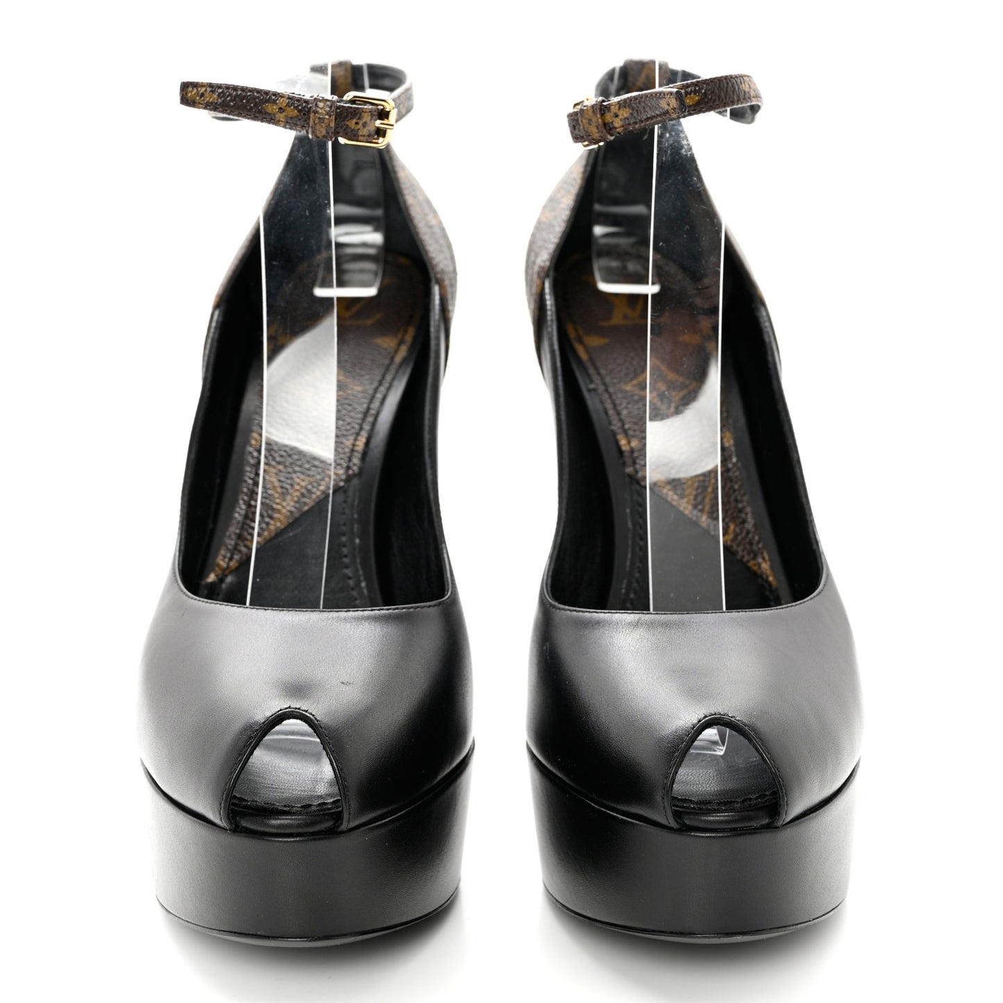 Calfskin Monogram Afterglow Platform Pumps 40 Black