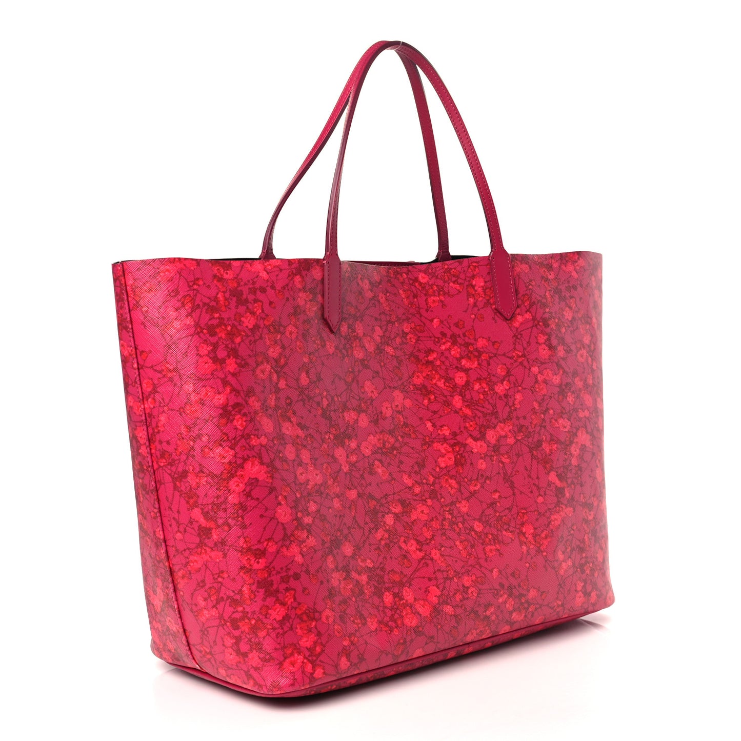 Textured Coated Canvas Floral Print Large Antigona Tote Pink