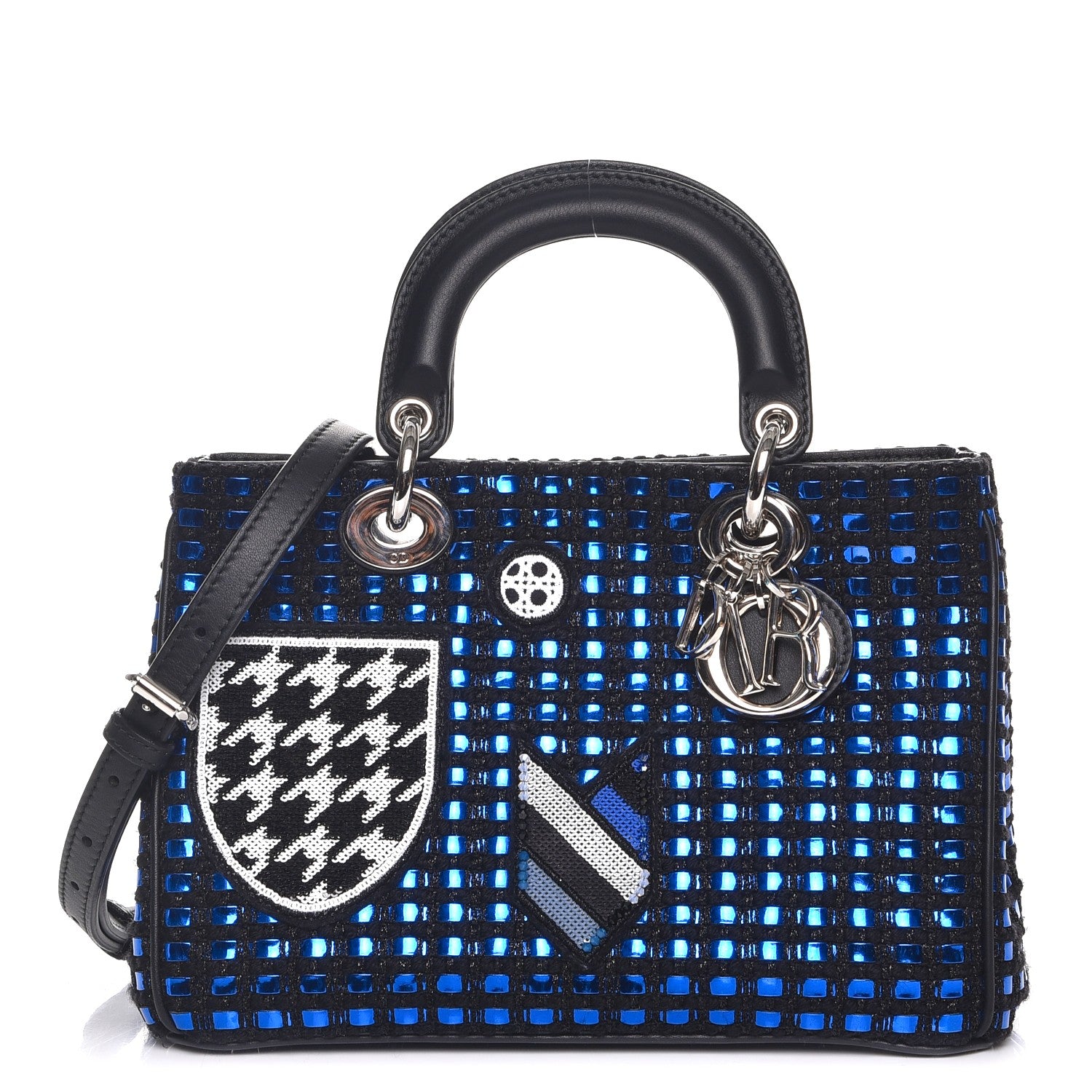 Christian Dior Metallic Tweed Mini Diorissimo Blue 1 of 7