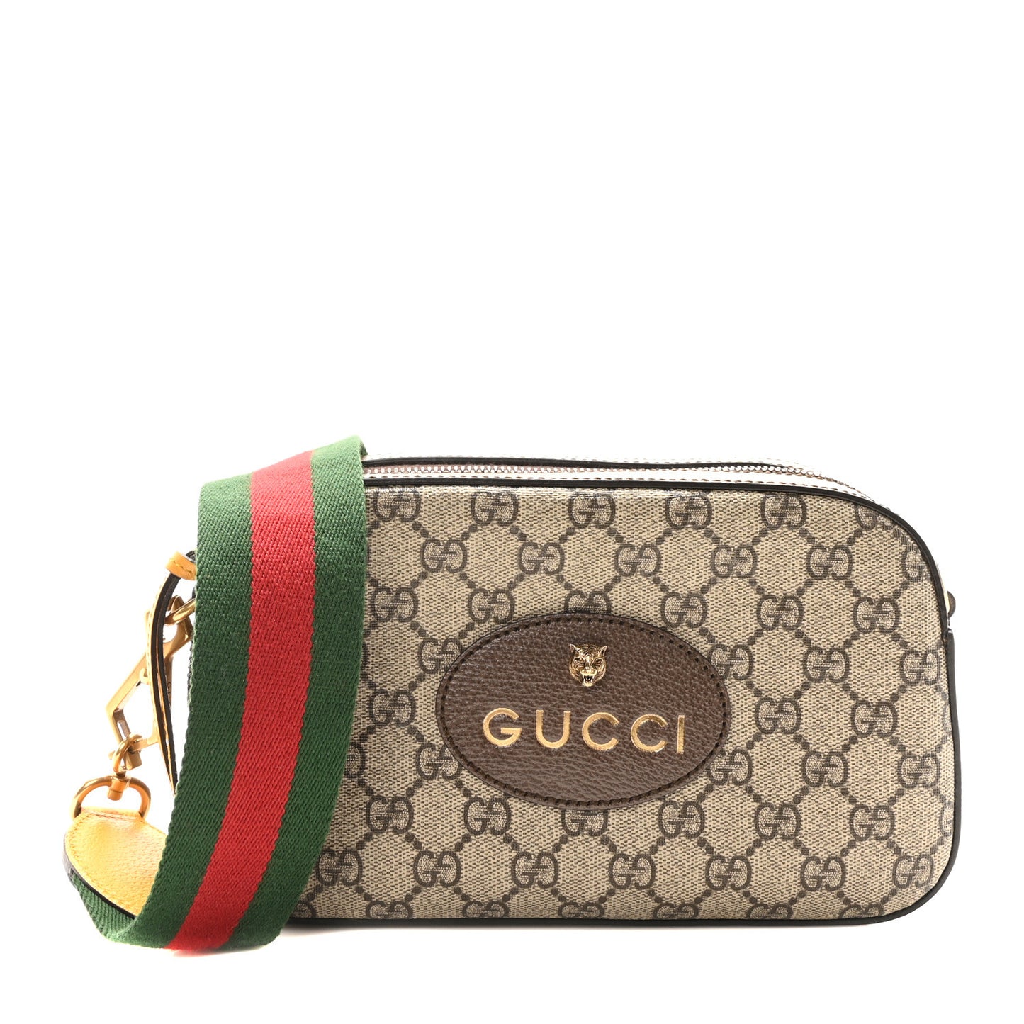 GG Supreme Monogram Web Neo Vintage Shoulder Bag Beige New Acero Crop