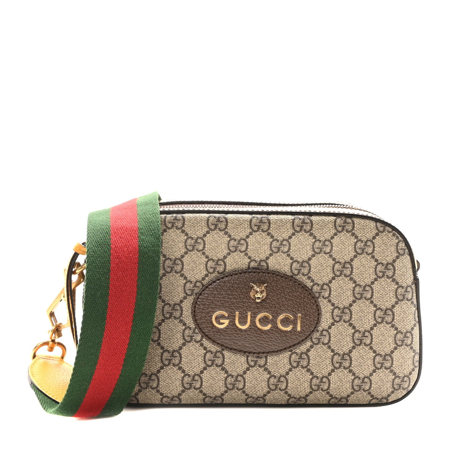 Gucci GG Supreme Monogram Web Neo Vintage Shoulder Bag Beige New Acero Crop 1 of 11