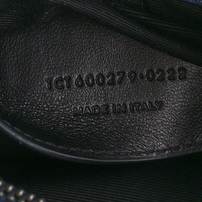 Saint Laurent Sheepskin Matelasse Chevron Monogram Medium College Bag Blue Charron 8 of 12