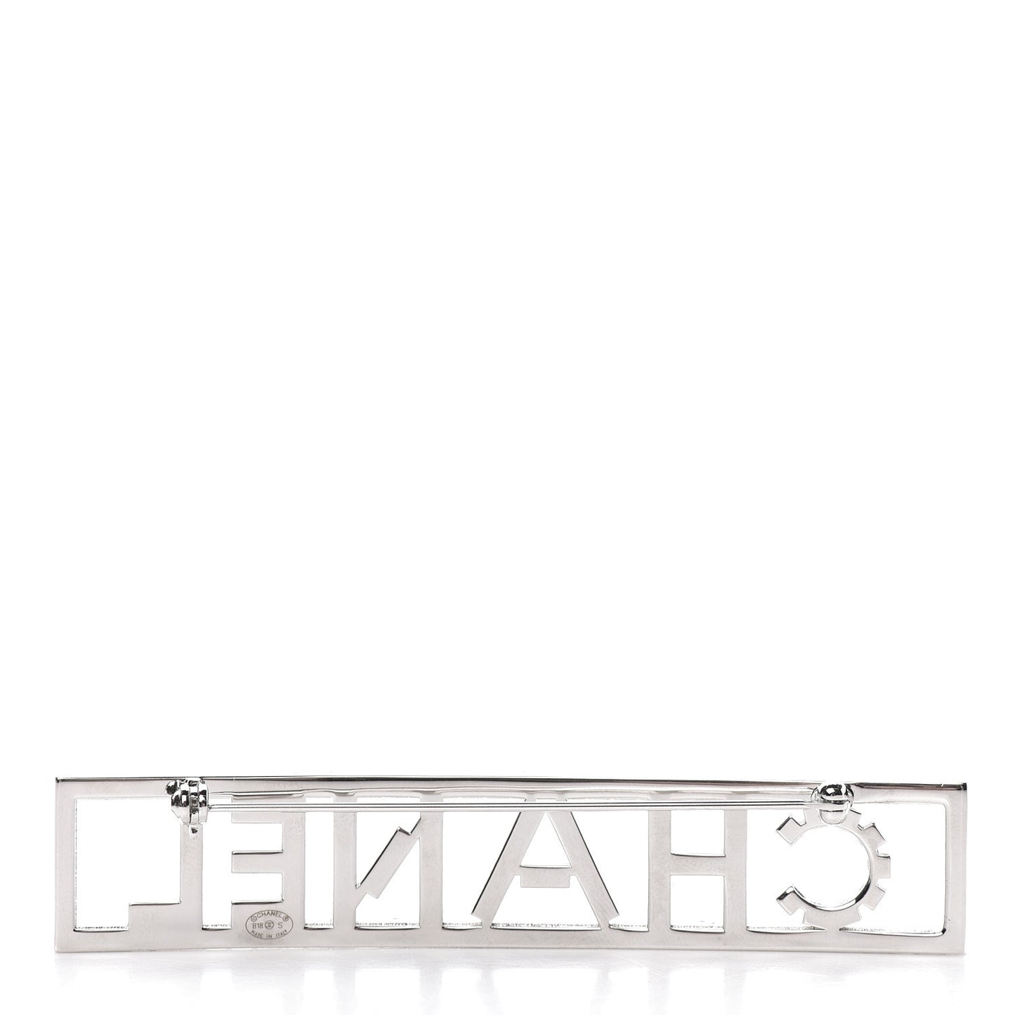 Crystal Logo Brooch Silver
