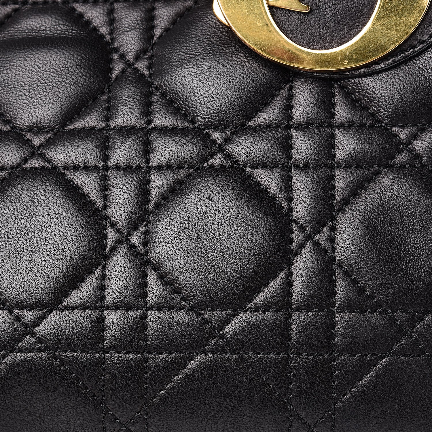 Christian Dior Lambskin Cannage Medium Lady Dior Black 13 of 13