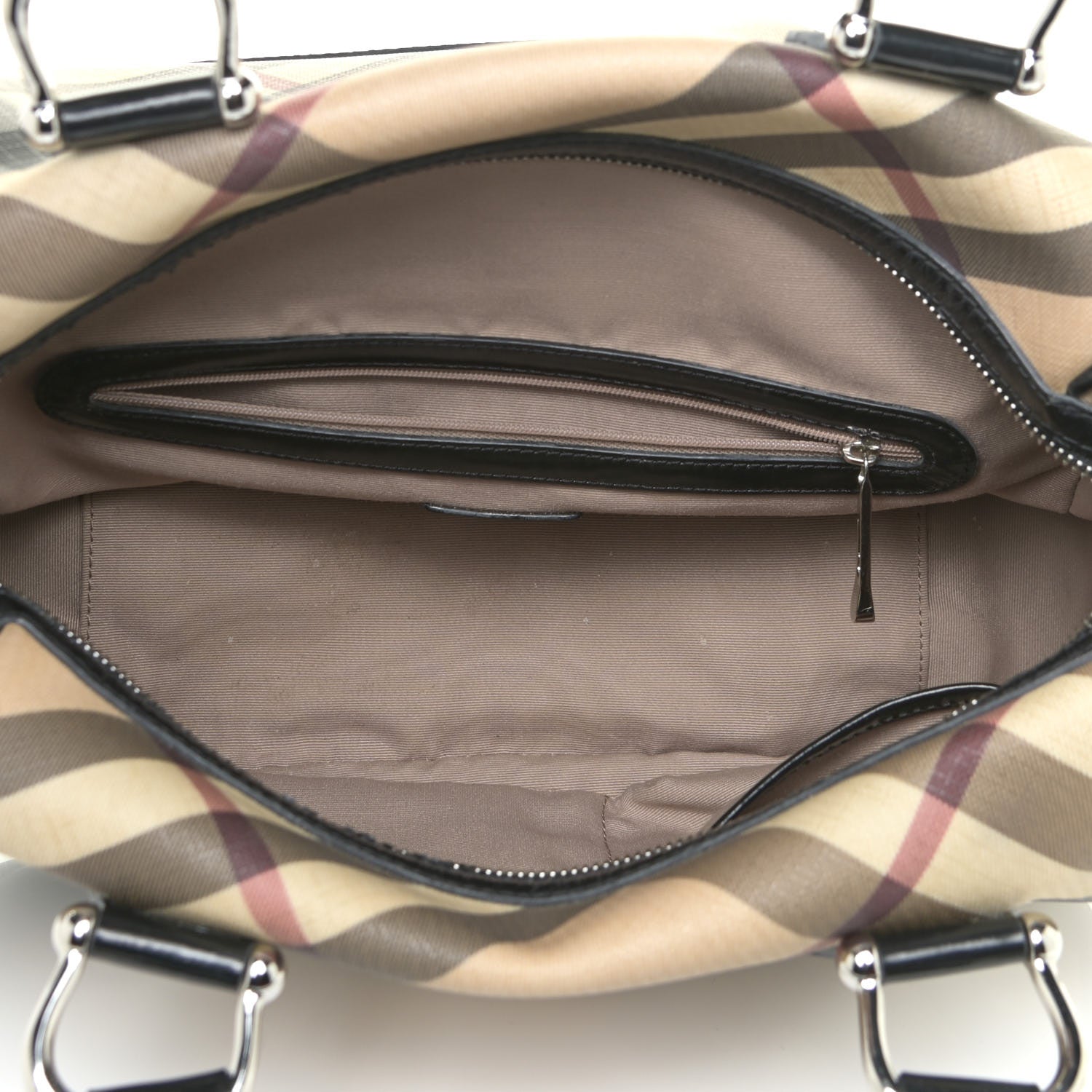 Burberry Supernova Check Patent Bowling Bag Black 15 of 27