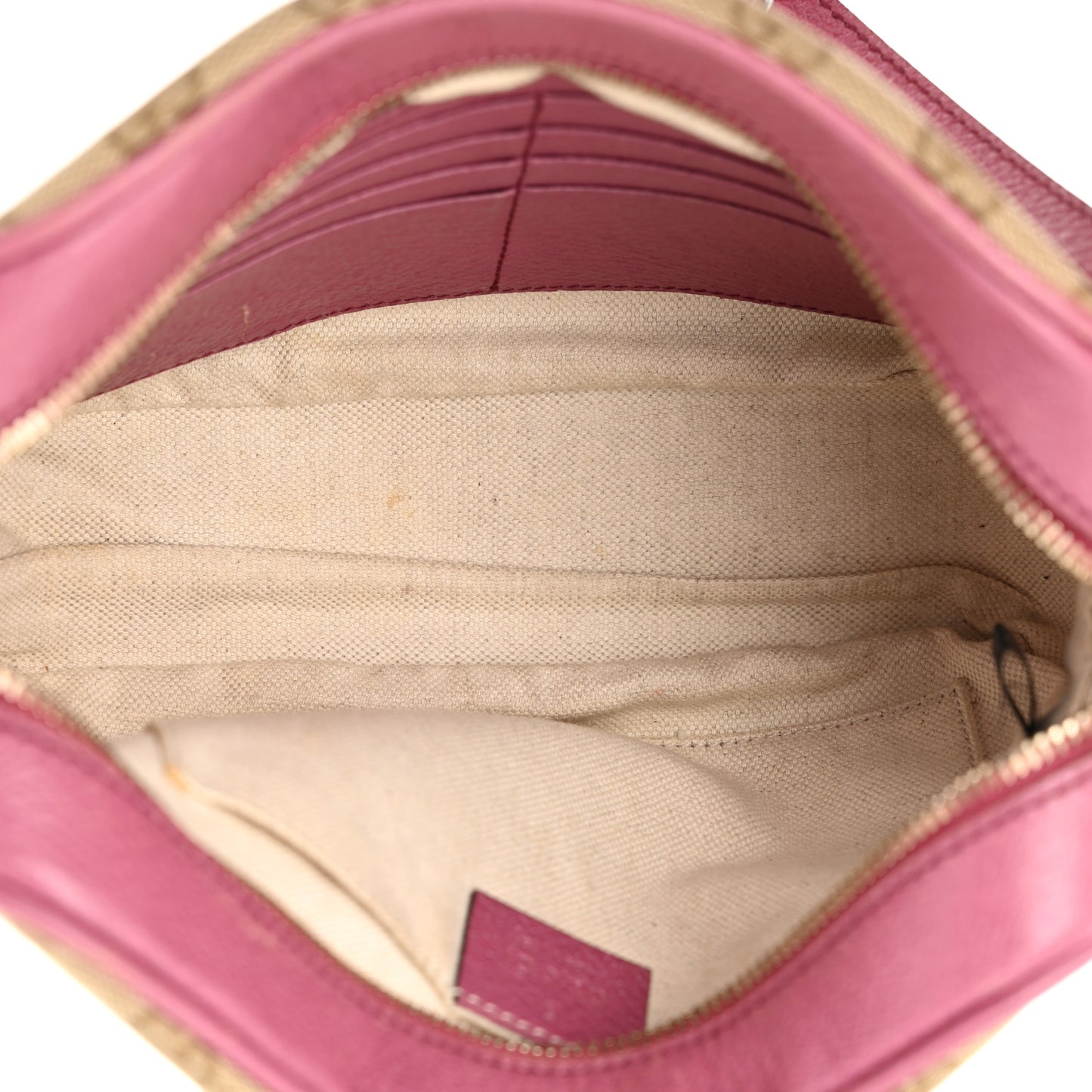 Monogram Textured Calfskin Mini Bree Messenger Bag Beige Ebony Peonia Flower