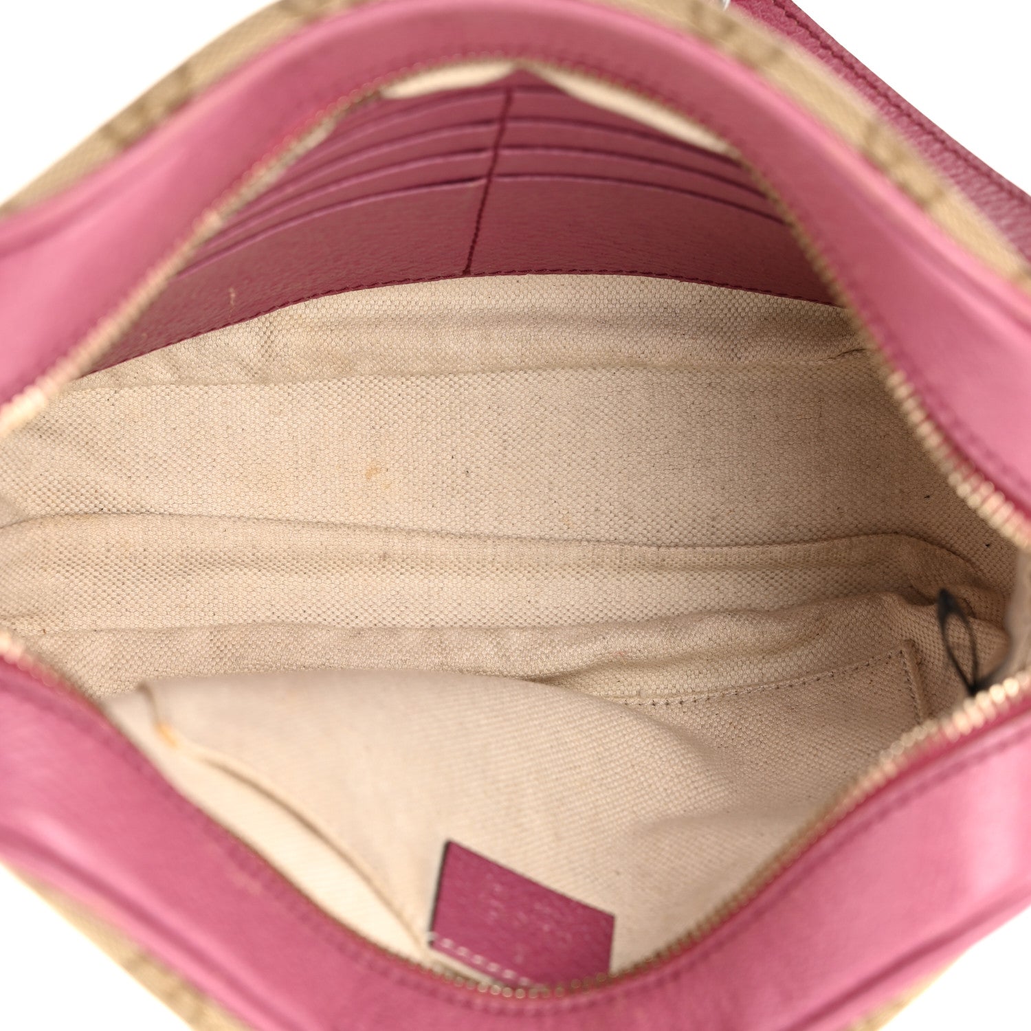 Gucci Monogram Textured Calfskin Mini Bree Messenger Bag Beige Ebony Peonia Flower 4 of 18