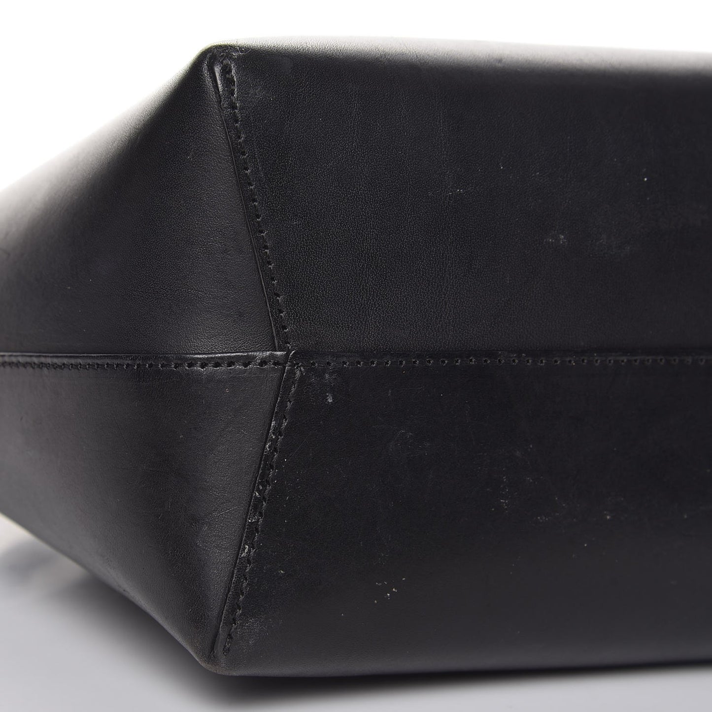 Calfskin Mini Bucket Bag Black Argento