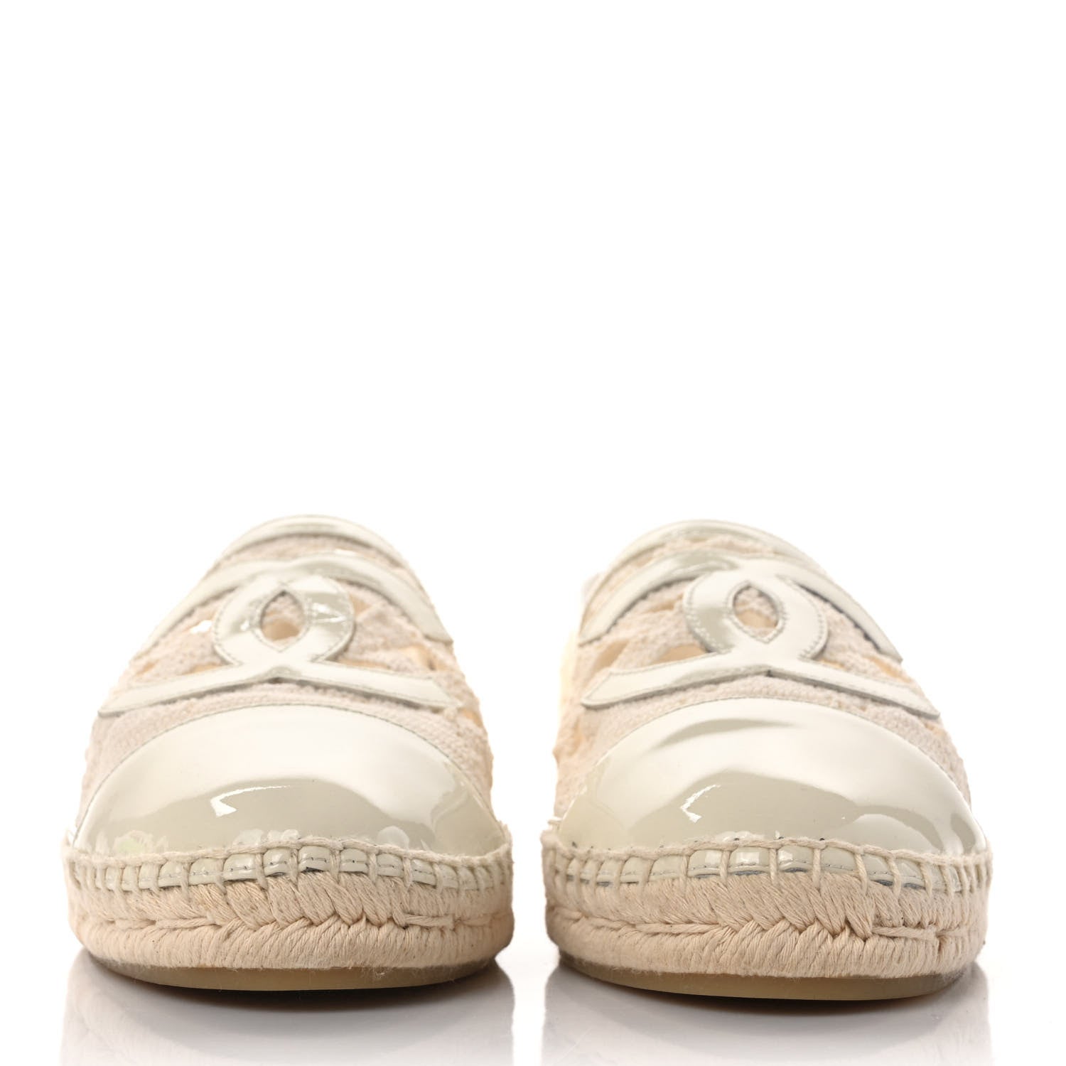 Chanel Macrame Patent CC Espadrilles 41 Beige Ivory 2 of 9