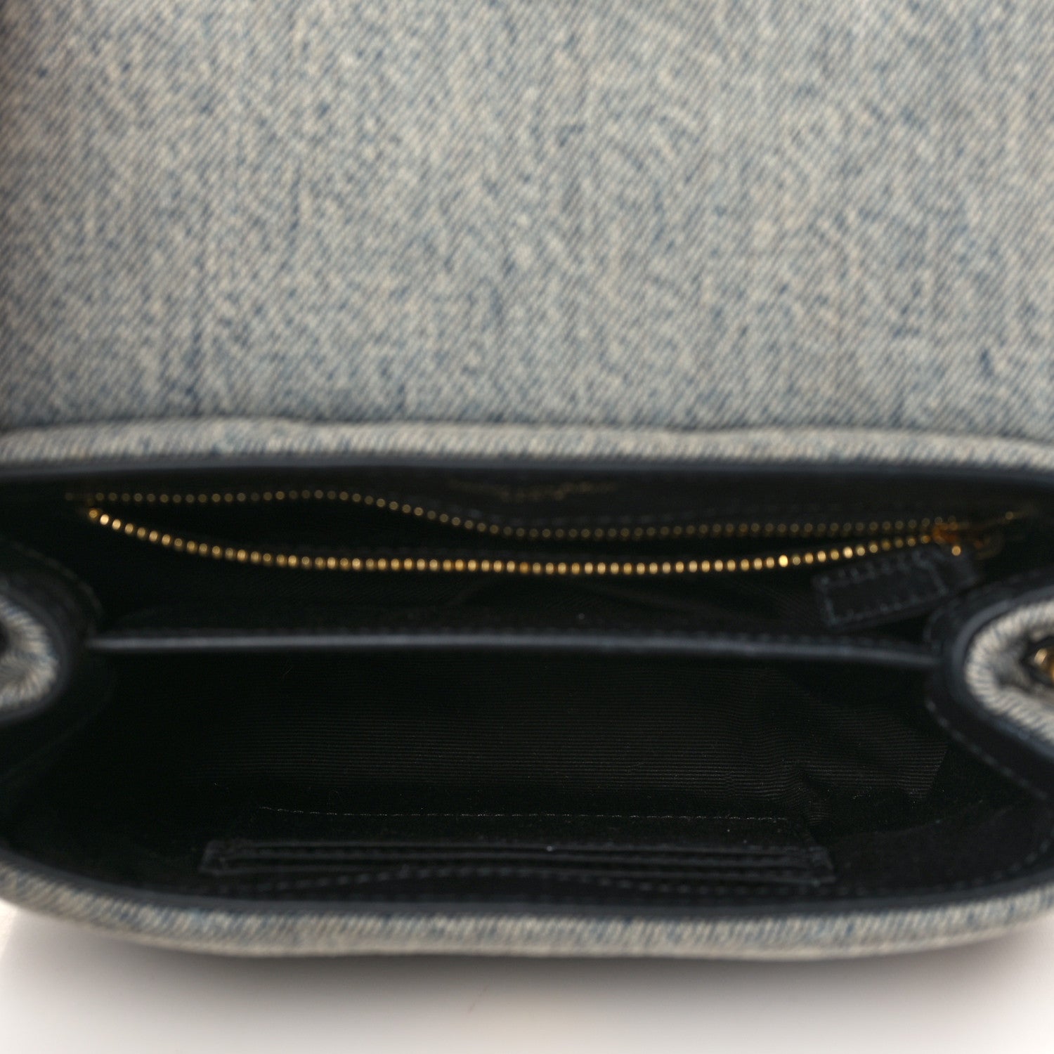 Saint Laurent Denim Y Quilted Monogram Toy Loulou Crossbody Bag Grey 5 of 8