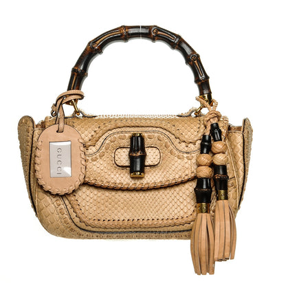 Gucci Python Medium New Bamboo Top Handle Bag 1 of 9