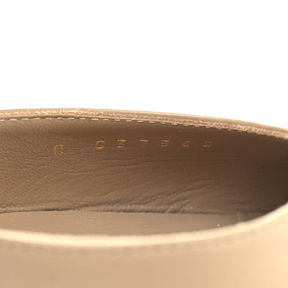 Chanel Lambskin Velvet Cap Toe Logo Pumps 37 Beige Black 7 of 9